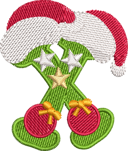 26 Motifs de broderie machine : Alphabet Noël