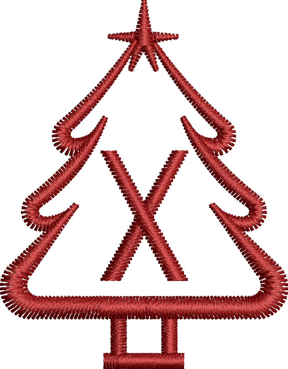 26 Motifs de broderie machine : Alphabet Sapin 2