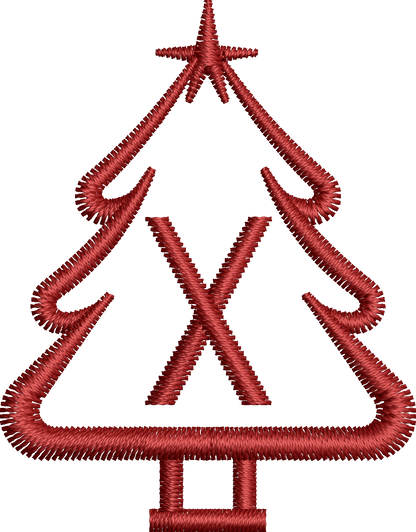 26 Motifs de broderie machine : Alphabet Sapin 2