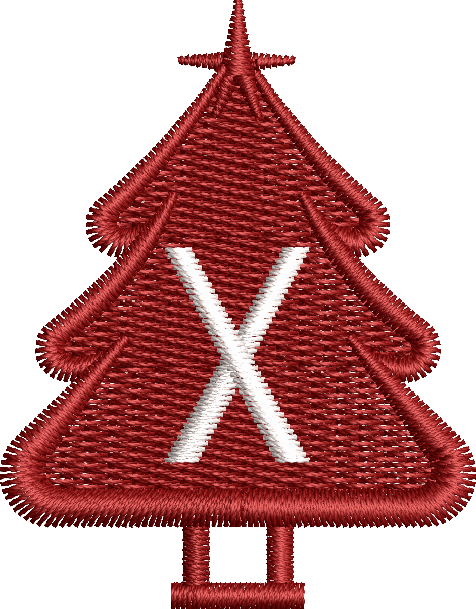 26 Motifs de broderie machine : Alphabet Sapin