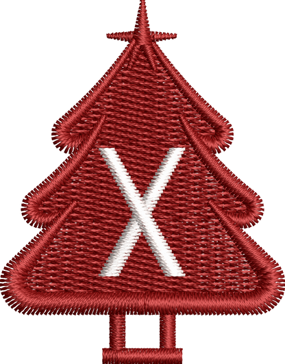 26 Motifs de broderie machine : Alphabet Sapin