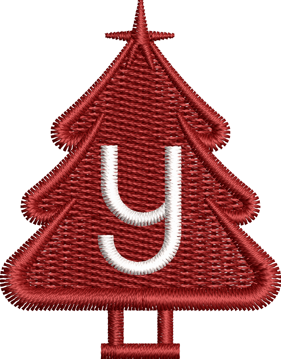 26 Motifs de broderie machine : Alphabet Sapin