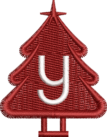 26 Motifs de broderie machine : Alphabet Sapin