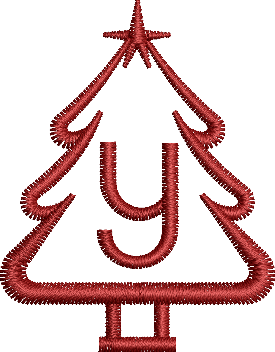 26 Motifs de broderie machine : Alphabet Sapin 2