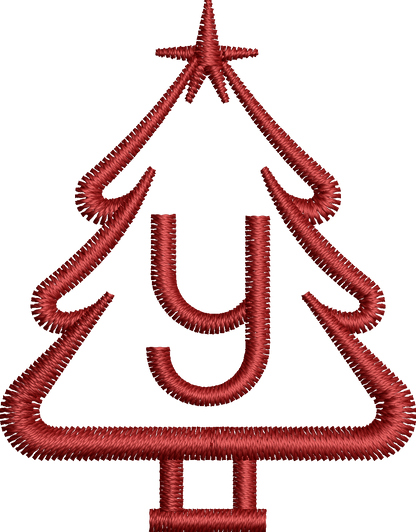 26 Motifs de broderie machine : Alphabet Sapin 2