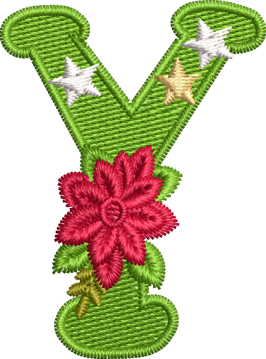 26 Motifs de broderie machine : Alphabet Noël