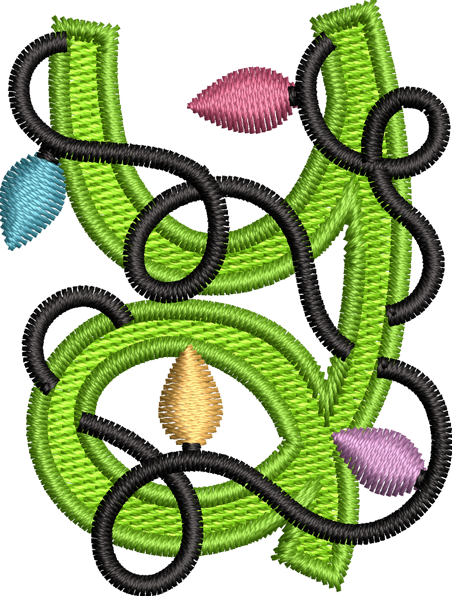 26 Motifs de broderie machine : Alphabet Guirlande