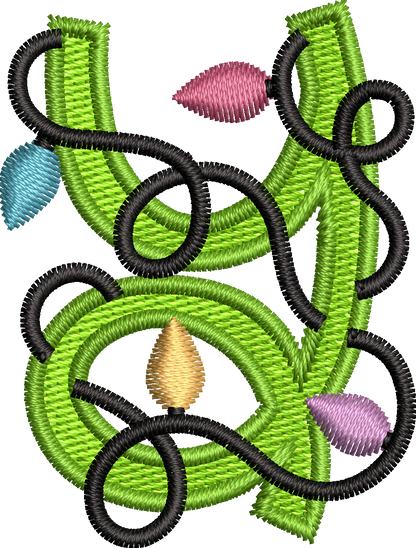 26 Motifs de broderie machine : Alphabet Guirlande