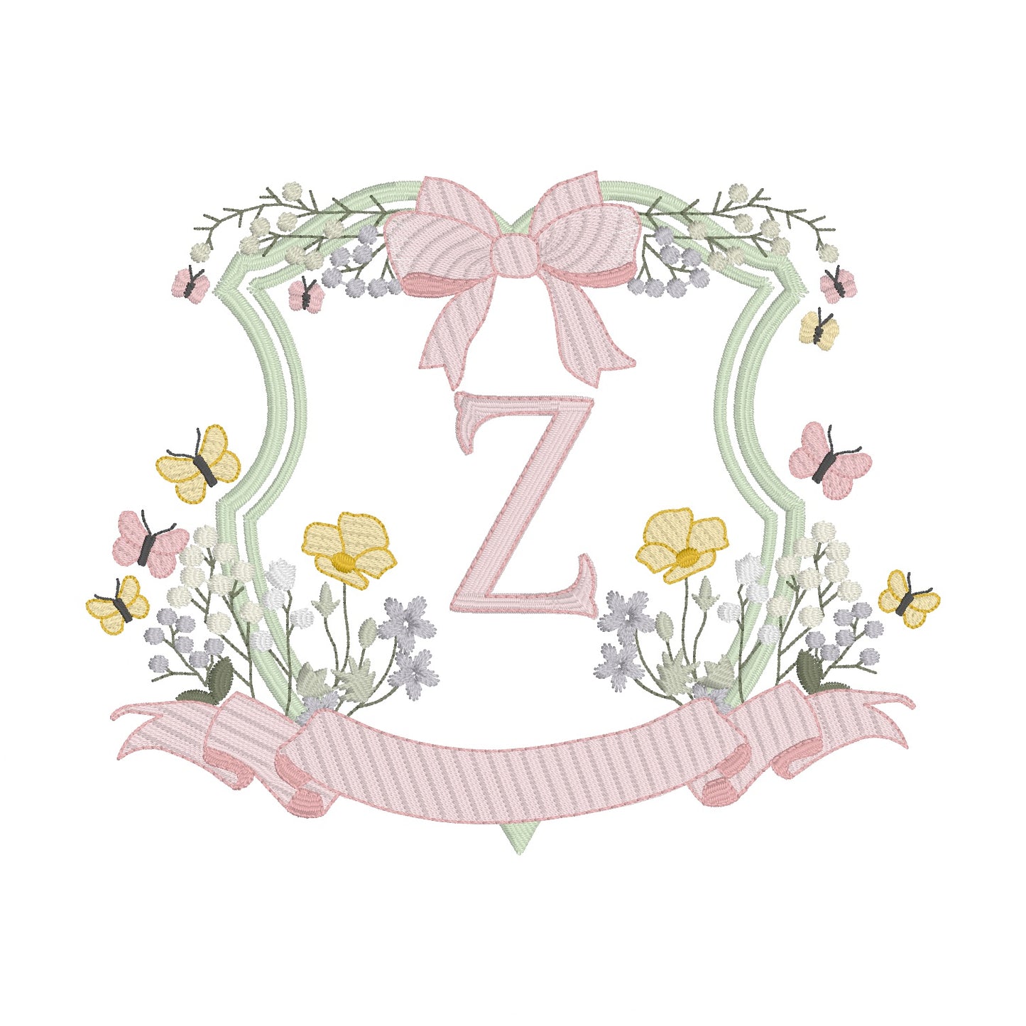 26 Lettres Jardin avec Couronne