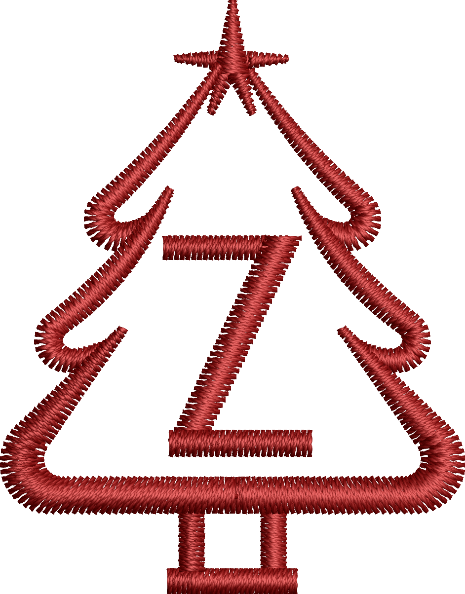 26 Motifs de broderie machine : Alphabet Sapin 2