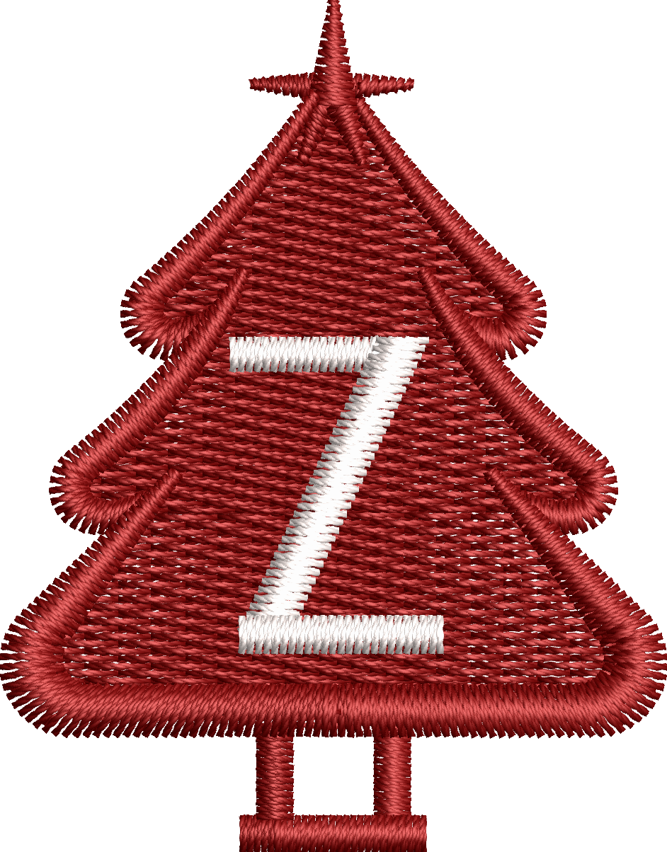 26 Motifs de broderie machine : Alphabet Sapin