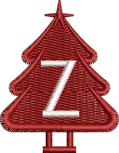 26 Motifs de broderie machine : Alphabet Sapin