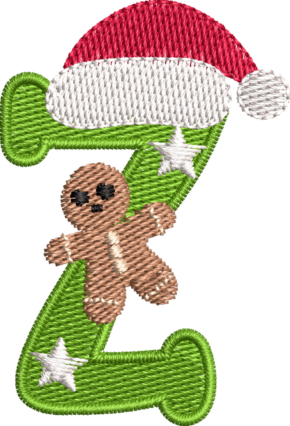 26 Motifs de broderie machine : Alphabet Noël