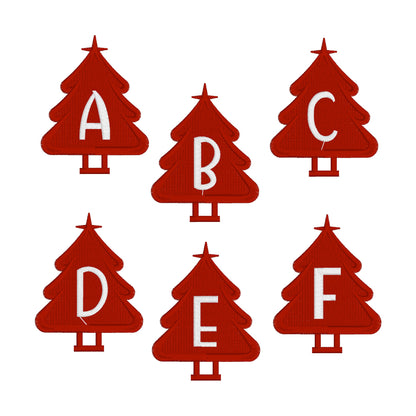 26 Motifs de broderie machine : Alphabet Sapin
