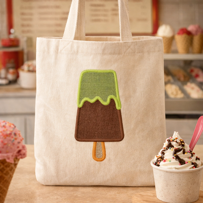 Motif de broderie machine : Appliqué Bâtonnet de Glace Thé Matcha