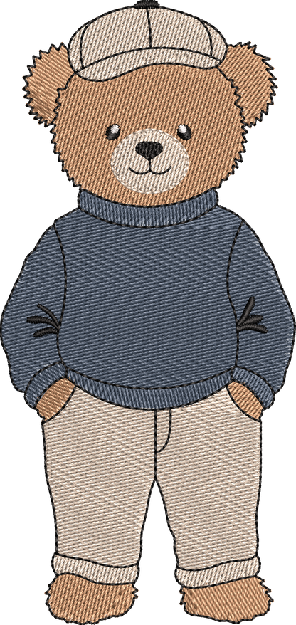 4 Motifs de broderie machine : Oursons habillés