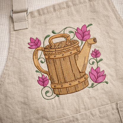 Motif de broderie machine : Arrosoir en Bois