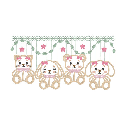 22 Motifs de broderie machine et appliqué : Les Amis Mignons