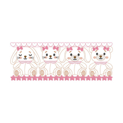 22 Motifs de broderie machine et appliqué : Les Amis Mignons