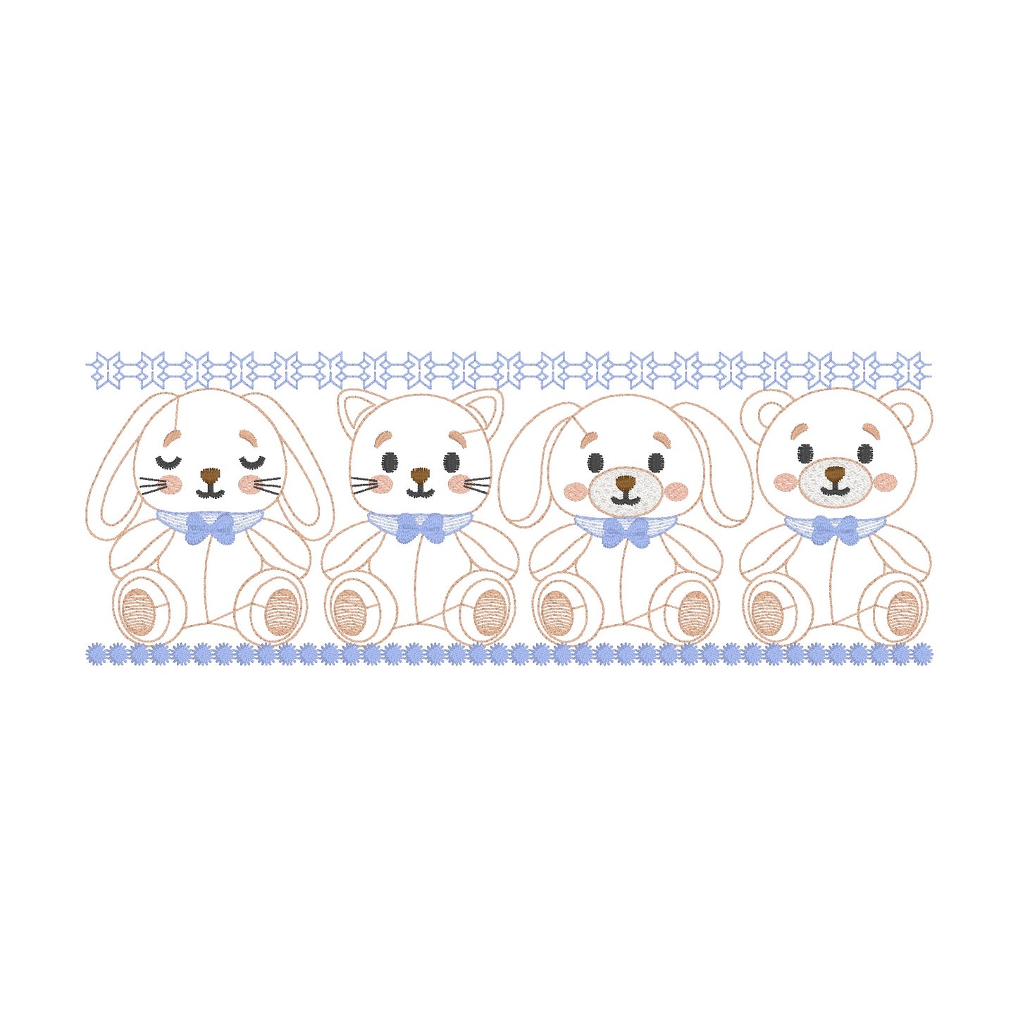 22 Motifs de broderie machine et appliqué : Les Amis Mignons