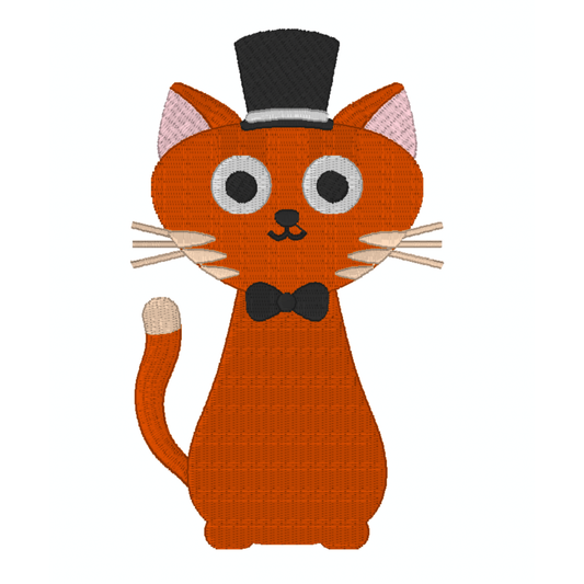 Motif de broderie machine : Chat Avec Chapeau