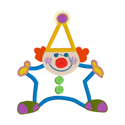 34 Motifs de broderie machine + appliqués : Animaux et Clowns Cirque