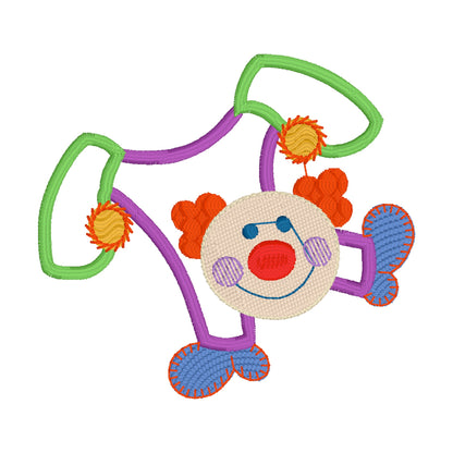 34 Motifs de broderie machine + appliqués : Animaux et Clowns Cirque