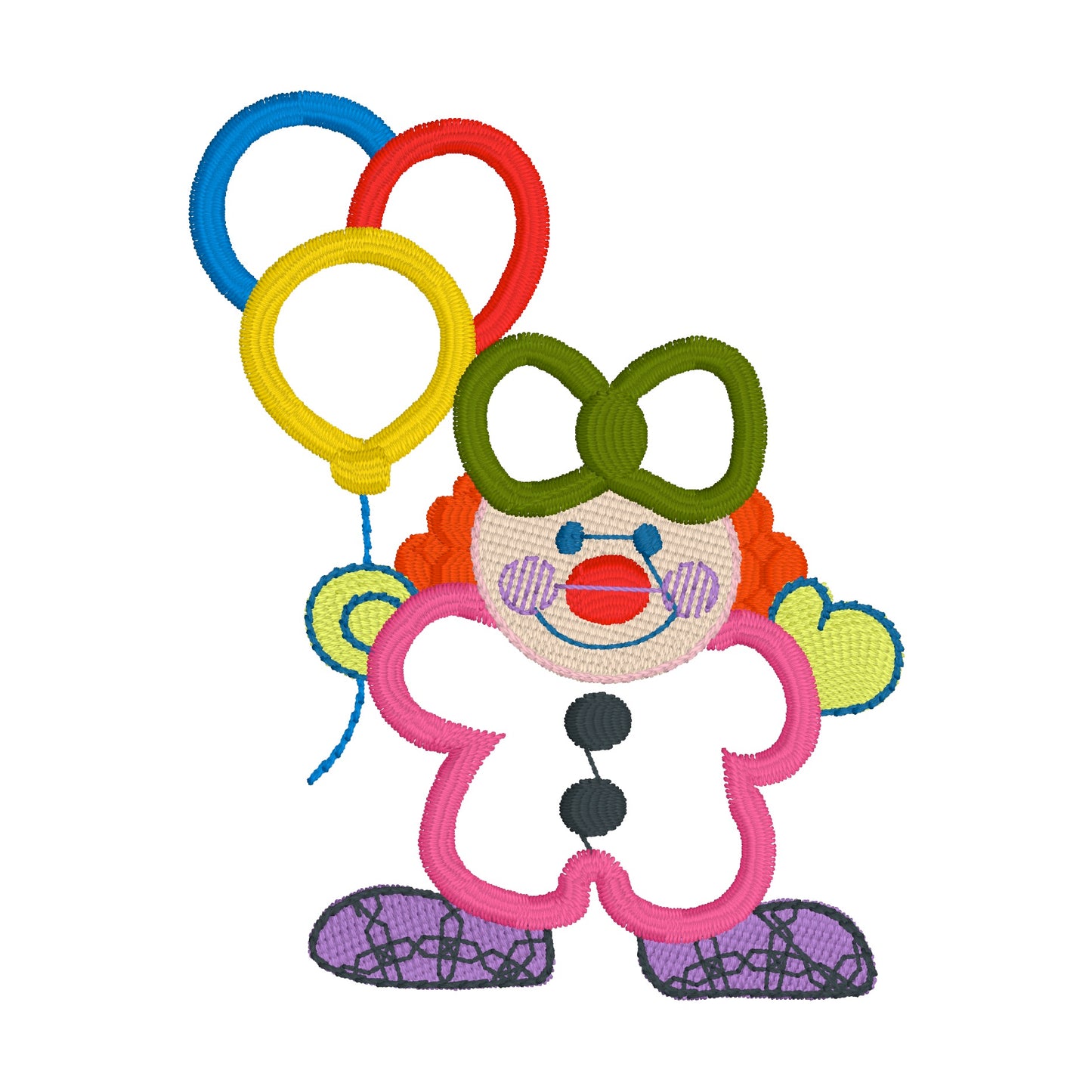 34 Motifs de broderie machine + appliqués : Animaux et Clowns Cirque
