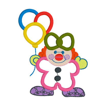 34 Motifs de broderie machine + appliqués : Animaux et Clowns Cirque