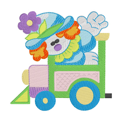 34 Motifs de broderie machine + appliqués : Animaux et Clowns Cirque