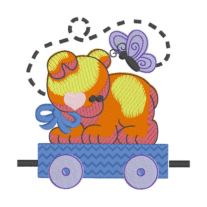34 Motifs de broderie machine + appliqués : Animaux et Clowns Cirque
