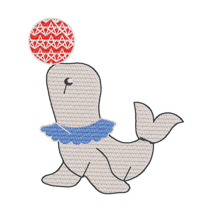 34 Motifs de broderie machine + appliqués : Animaux et Clowns Cirque