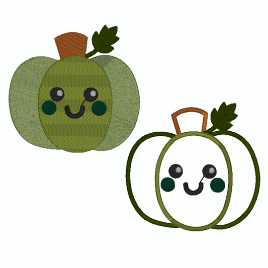 Pack de 2 motifs de broderie machine et appliqué : Citrouille