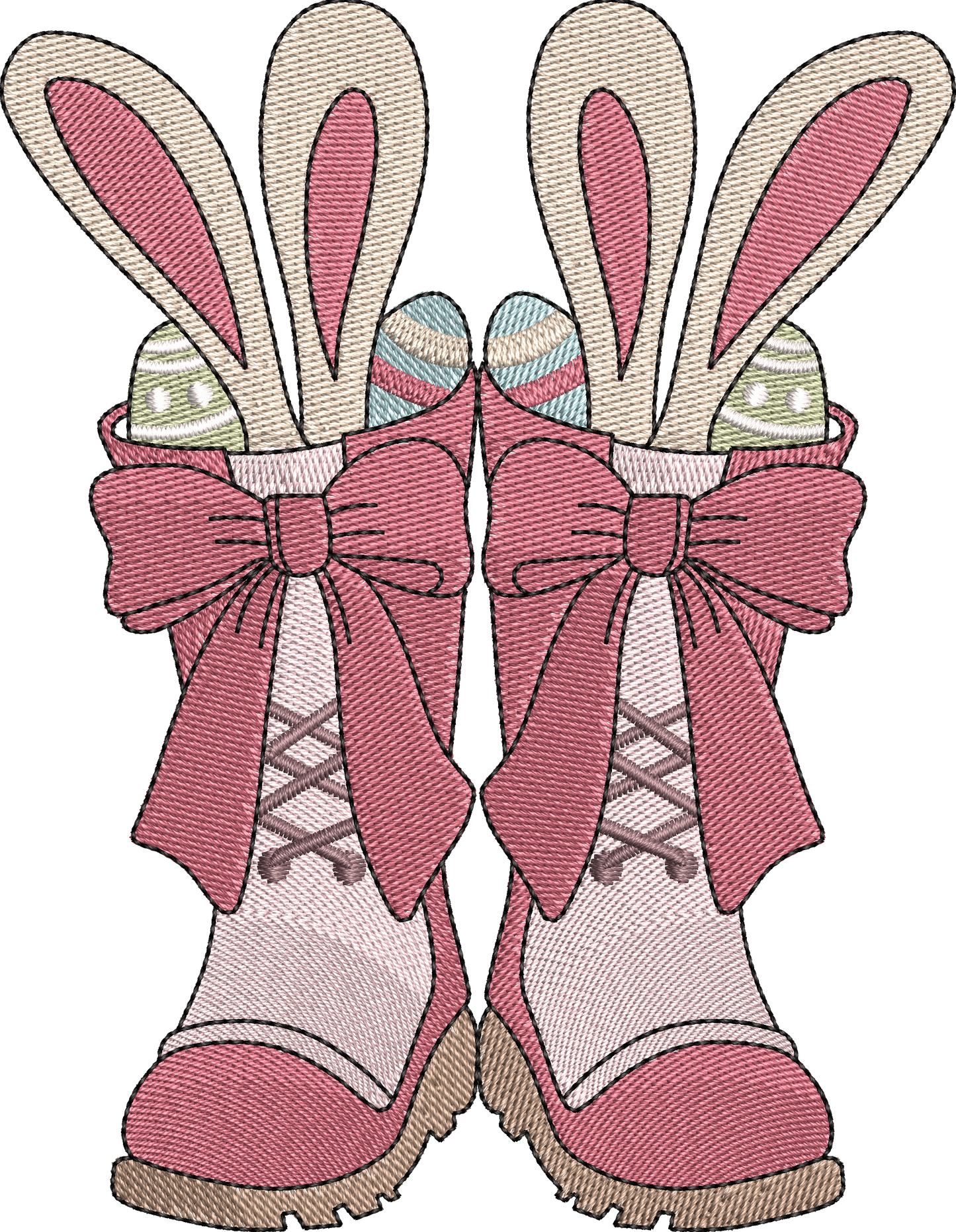 4 motifs de broderie machine : Lapins dans bottes