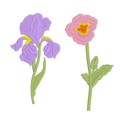 23 motifs de broderie machine : Fleurs Sauvages Uniques