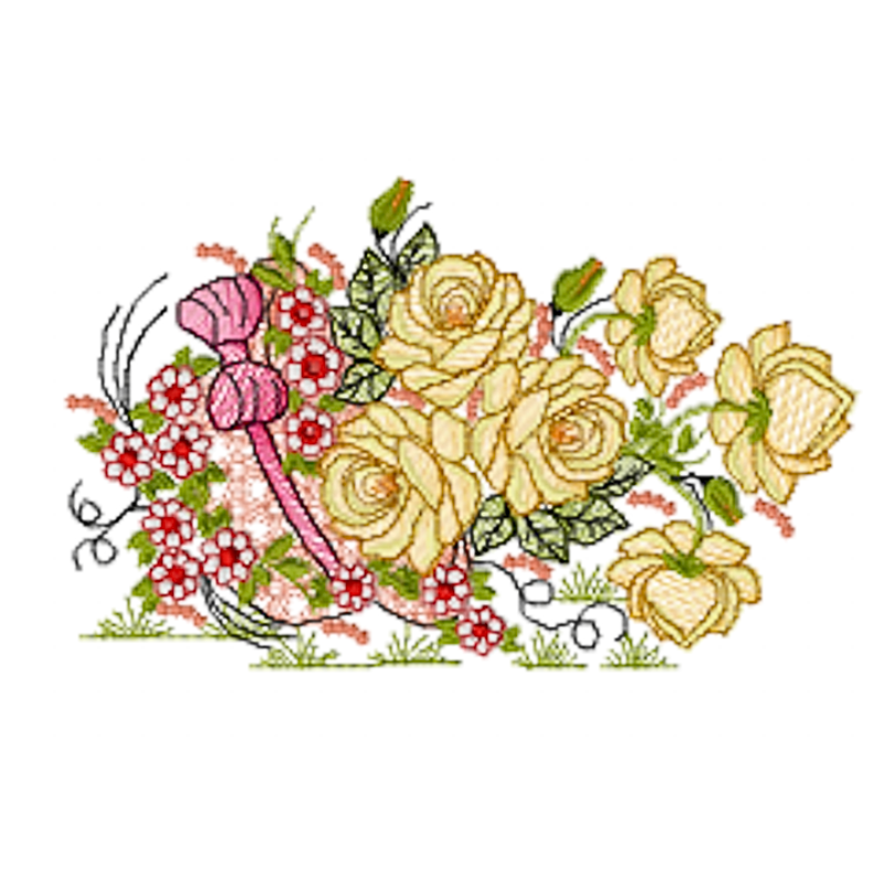 Motif de broderie machine : Fleur de jardin 180