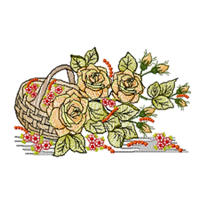 Motif de broderie machine : Fleur de jardin 182