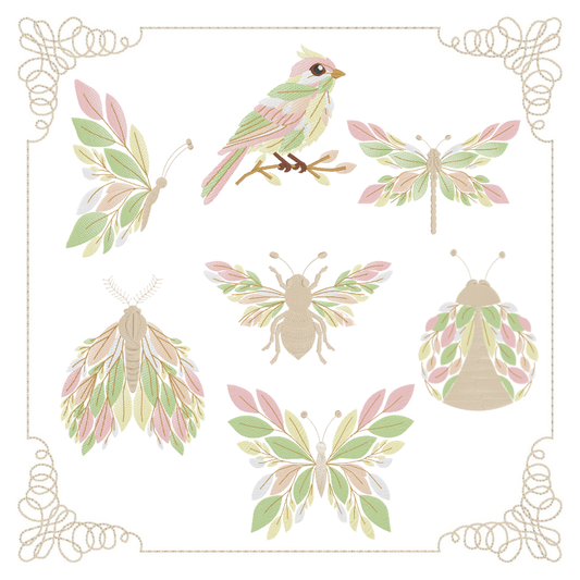 8 motifs de broderie machine : Jardin Élégant