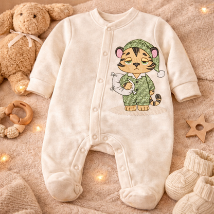 Motif de broderie machine : Bébé Tigre en Pyjama