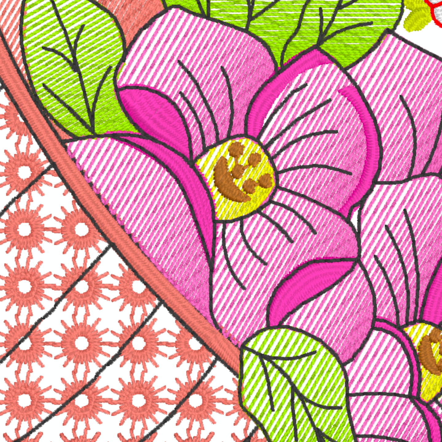 Motif de broderie machine : Fleur de jardin 1