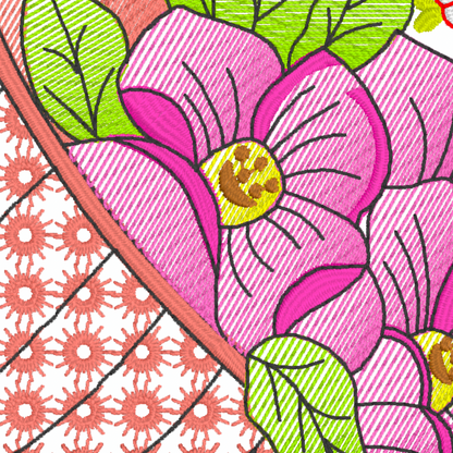 Motif de broderie machine : Fleur de jardin 1