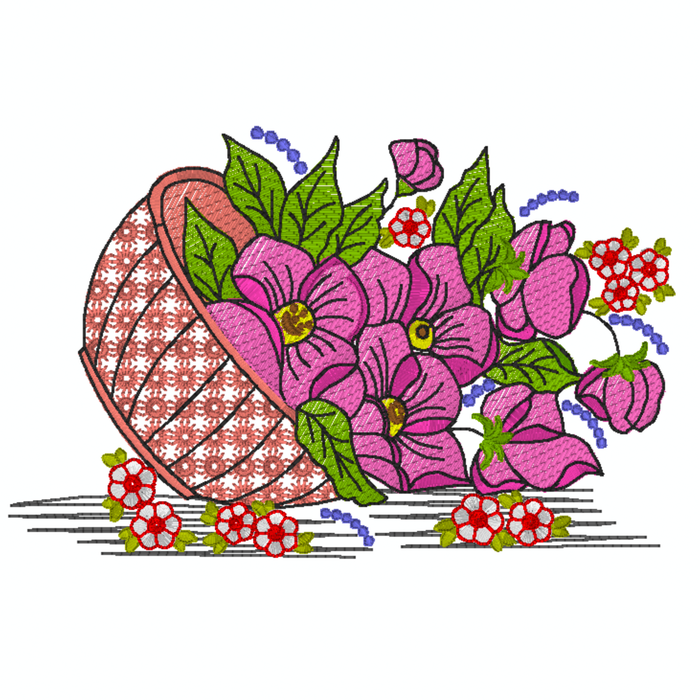 Motif de broderie machine : Fleur de jardin 1