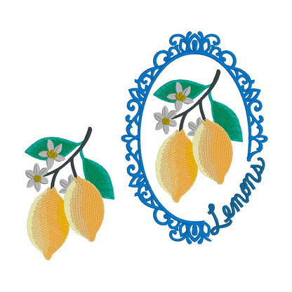 2 Motif de broderie machine : Citron Jaune