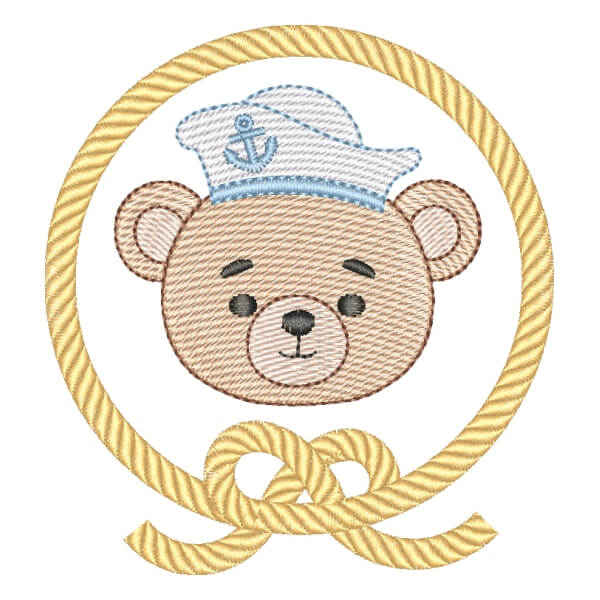 Motif de broderie machine : Ourson Marin Frame