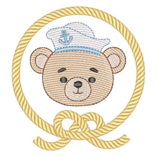 Motif de broderie machine : Ourson Marin Frame