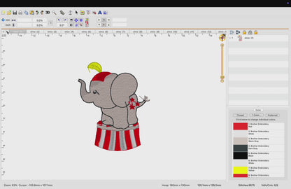 34 Motifs de broderie machine + appliqués : Animaux et Clowns Cirque
