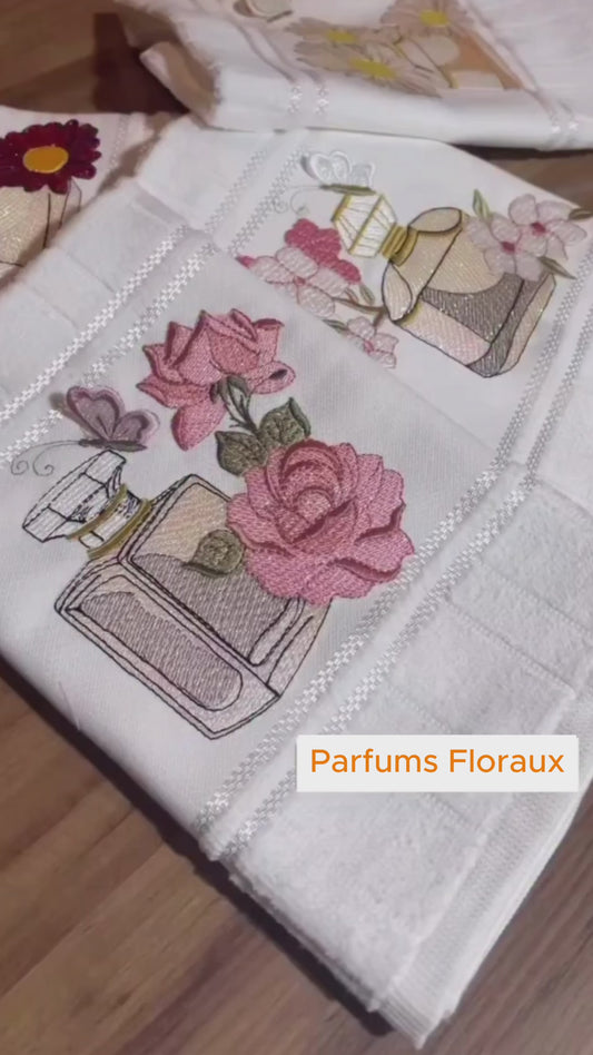 Vidéo motifs de broderie machine : Parfums Floraux