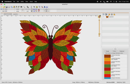 2 Motifs de broderie machine : Papillons d'Automne