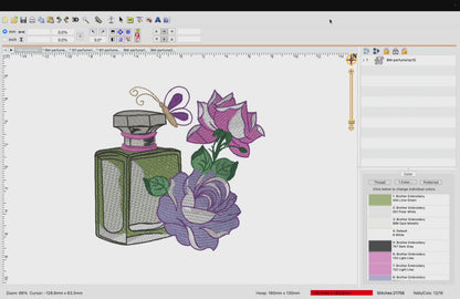 Vidéo motifs de broderie machine : Parfums Floraux