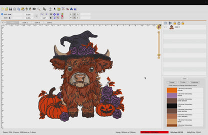 4 Motif de broderie machine : Vaches de l'Halloween